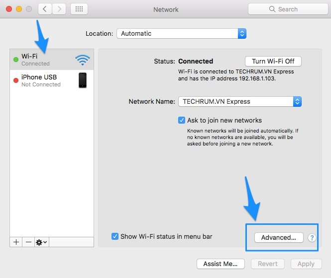 cách thiết lập chế độ Wifi trên Macbook