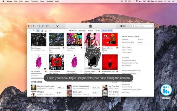 điều khiển âm nhạc bằng cử chỉ trên Macbook