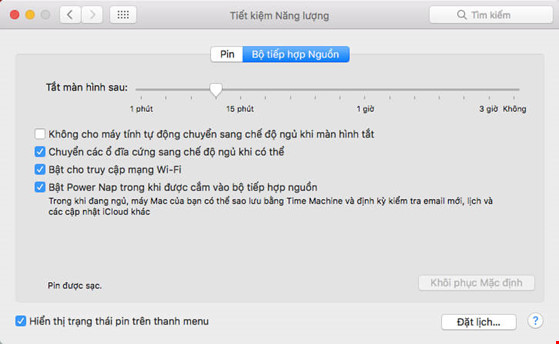 giảm độ sáng màn hình để Macbook không bị chai pin