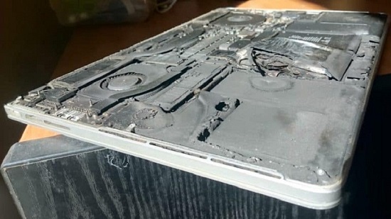 macbook pro bị nổ