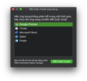 Cửa sổ Force Quit
