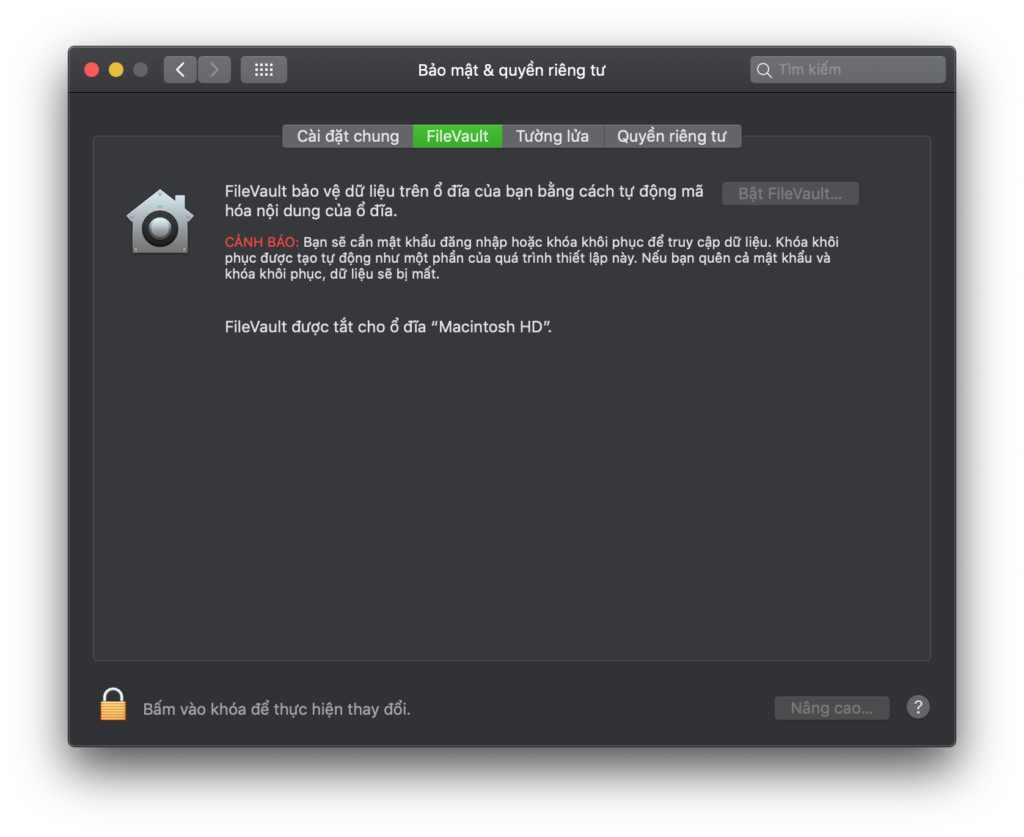 FileVault - Macbook
