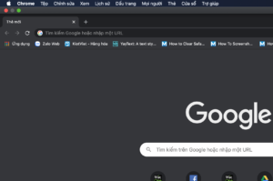 Menu Chrome trên macOS 