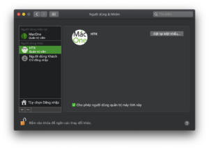Tài khoản quản trị macOS