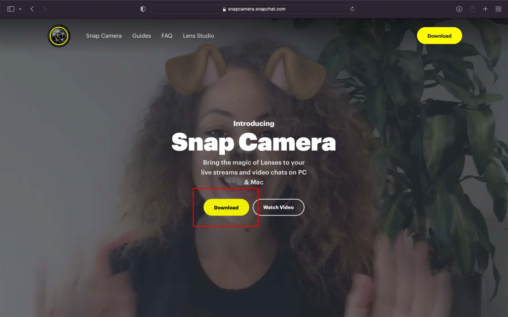 Chọn Dowload để tải xuống Snap Camera