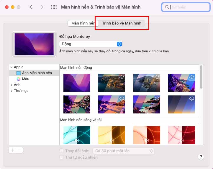 Màn hình nền & Trình bảo vệ Màn hình