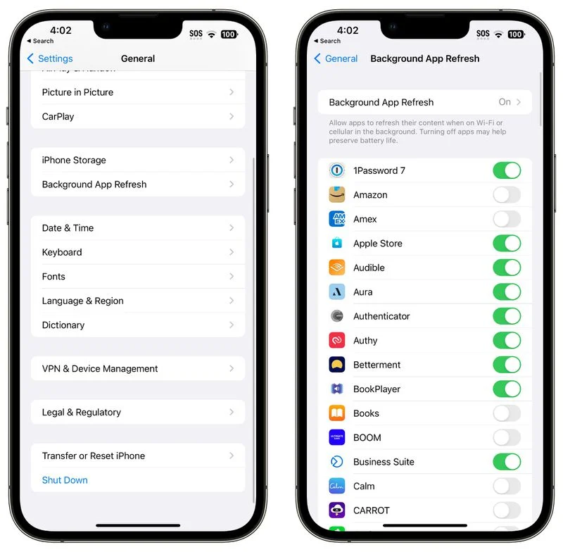 13. Giới hạn hoạt động dưới nền iPhone 14