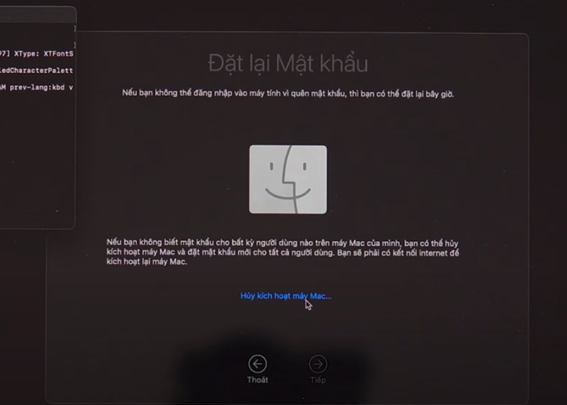 ( MacBook có iCloud ) > Nhấn chọn Deactivate Mac 