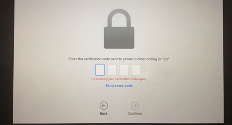 Nhập mã Code Apple gửi về thiết bị > Chọn Continue
