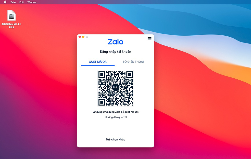 Quét mã QR để có thể đăng nhập