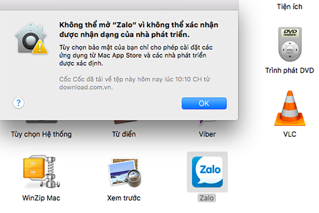 Không mở được Zalo