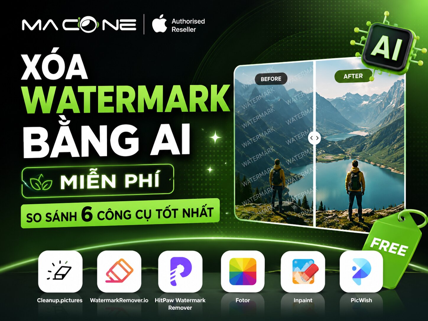 Xóa Watermark Bằng AI Miễn Phí: So Sánh 6 Công Cụ Tốt Nhất 2026